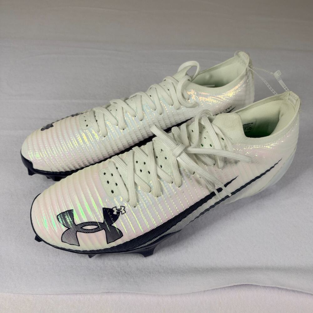 Under Armour Blur Pro Football Cleats 3028220-103 Men's 13 White Navy